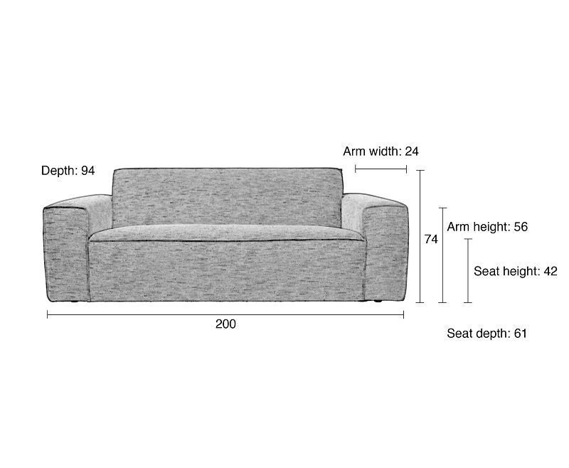 Zuiver BOR 2,5-pers. Sofa - Latte - Unoliving.com