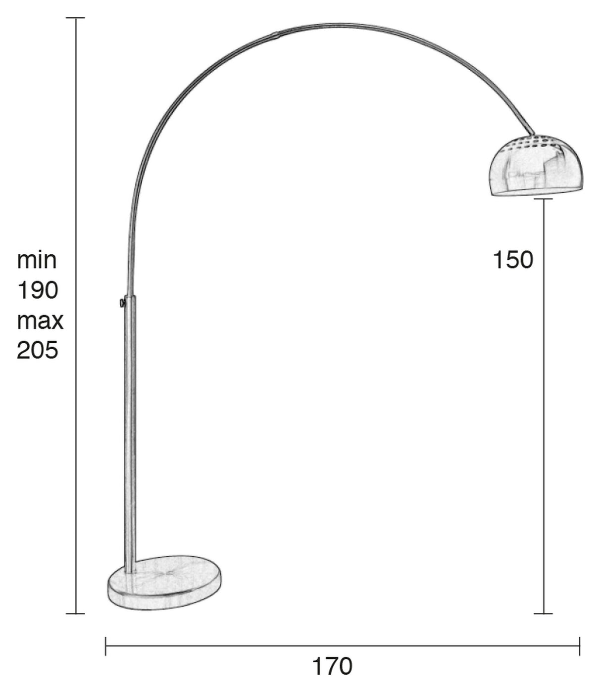 Zuiver Bow Gulvlampe, Sort metal