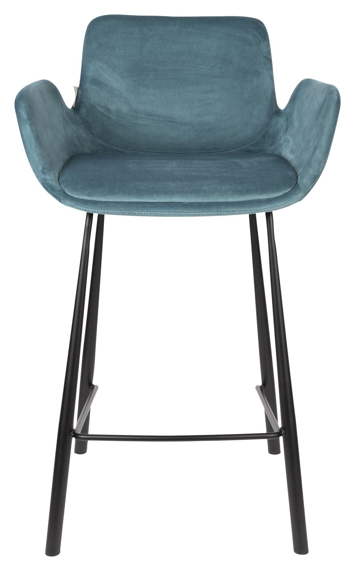 Zuiver Brit barstol - Petrol Velour, SH: 67.5cm - Unoliving.com