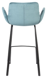 Zuiver Brit barstol - Petrol Velour, SH: 67.5cm - Unoliving.com