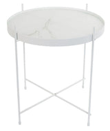 Zuiver Cupid Sidebord - Hvid Marmorlaminat Ø43 - Unoliving.com