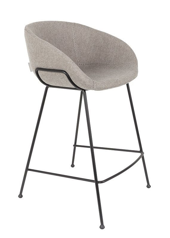 Zuiver Feston barstol - Grå stof, SH: 65cm - Unoliving.com