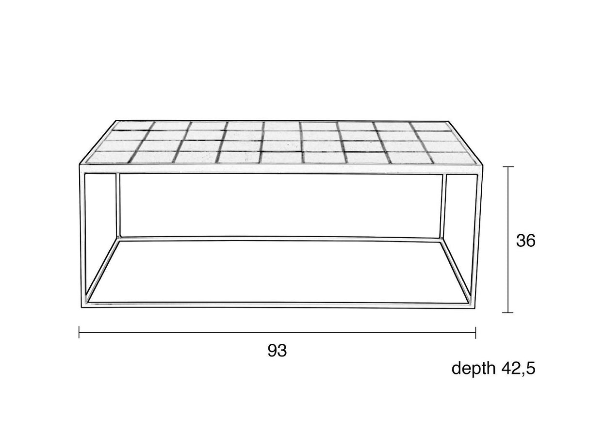 Zuiver Glazed Sofabord 93x43 - Sort - Unoliving.com