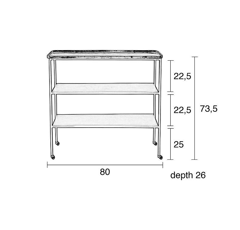 Zuiver Gusto Konsolbord m/hjul - Sort - Unoliving.com