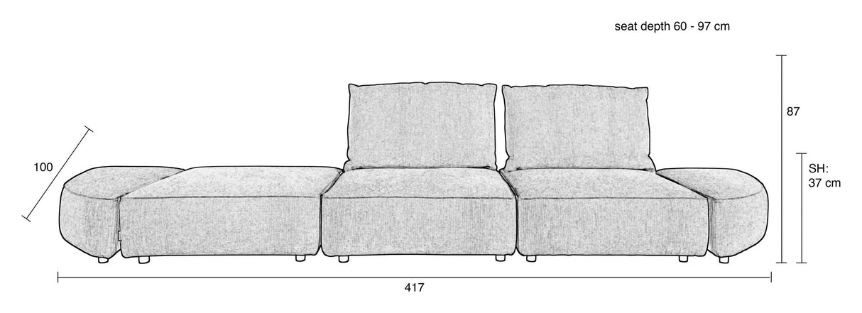 Hunter 4,5-pers. Sofa, Forest