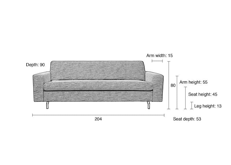 Zuiver Jean 2,5-pers. Sofa - Latte - Unoliving.com