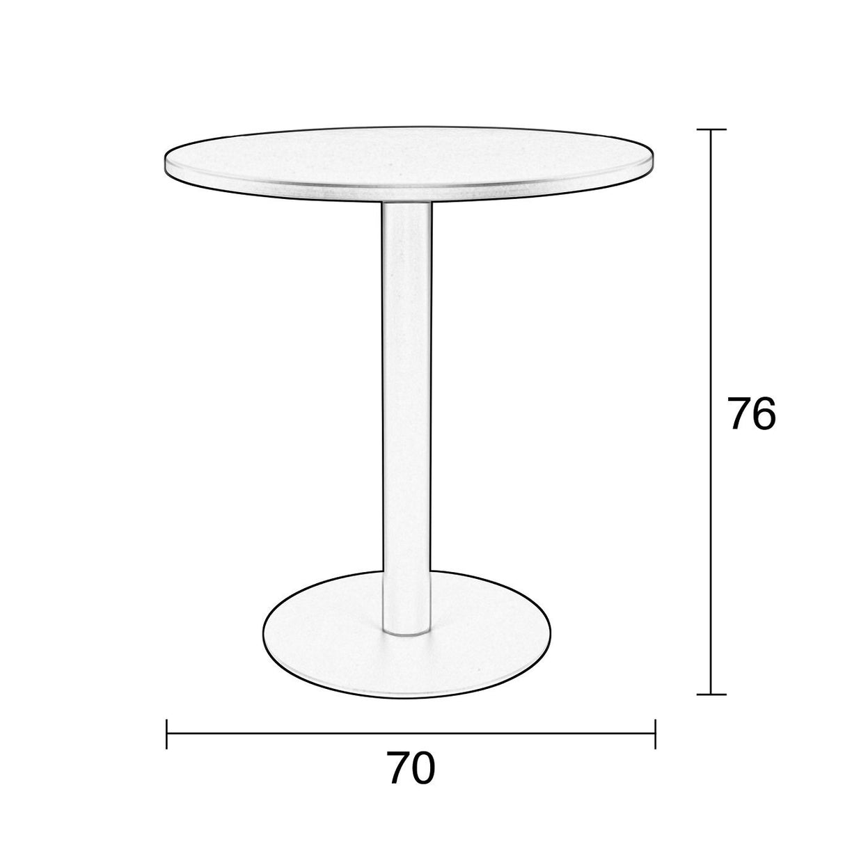 Zuiver Metsu Bistrobord Ø70 - Grøn - Unoliving.com