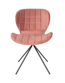 Zuiver OMG Spisebordsstol - Old pink velour - Unoliving.com