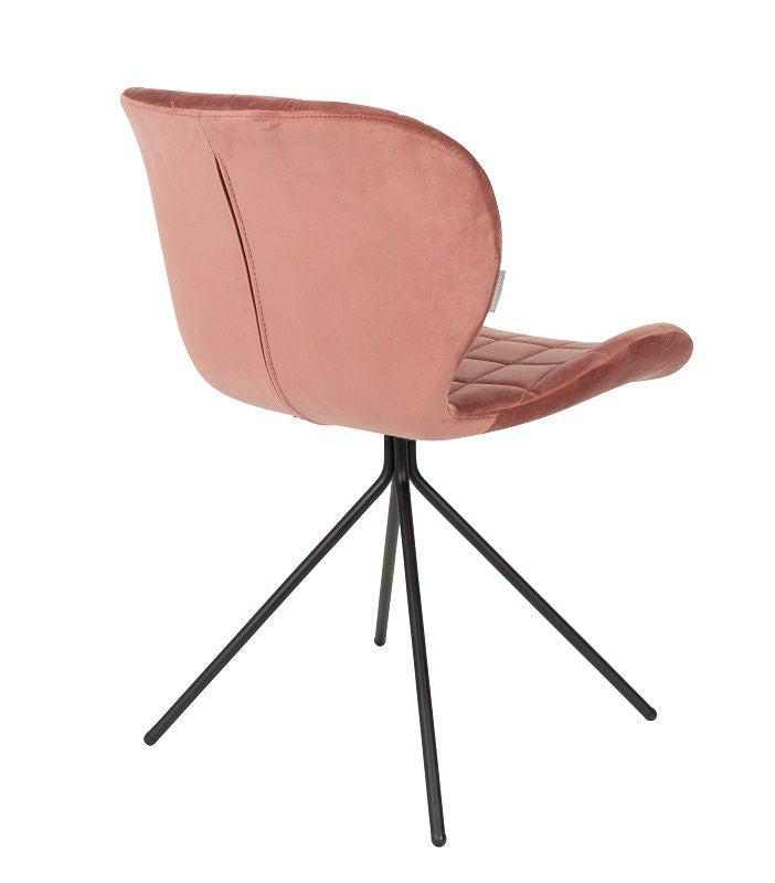 Zuiver OMG Spisebordsstol - Old pink velour - Unoliving.com