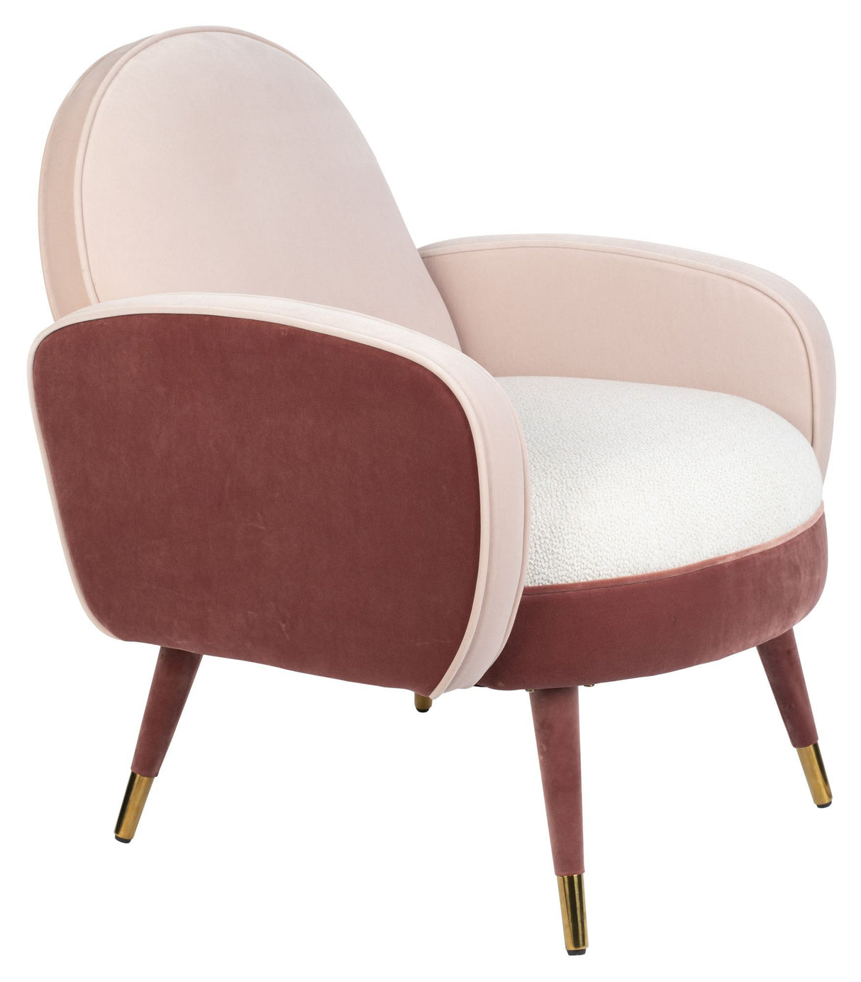 Zuiver Sam Loungestol - Velour Pink/Hvid - Unoliving.com