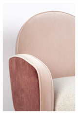 Zuiver Sam Loungestol - Velour Pink/Hvid - Unoliving.com