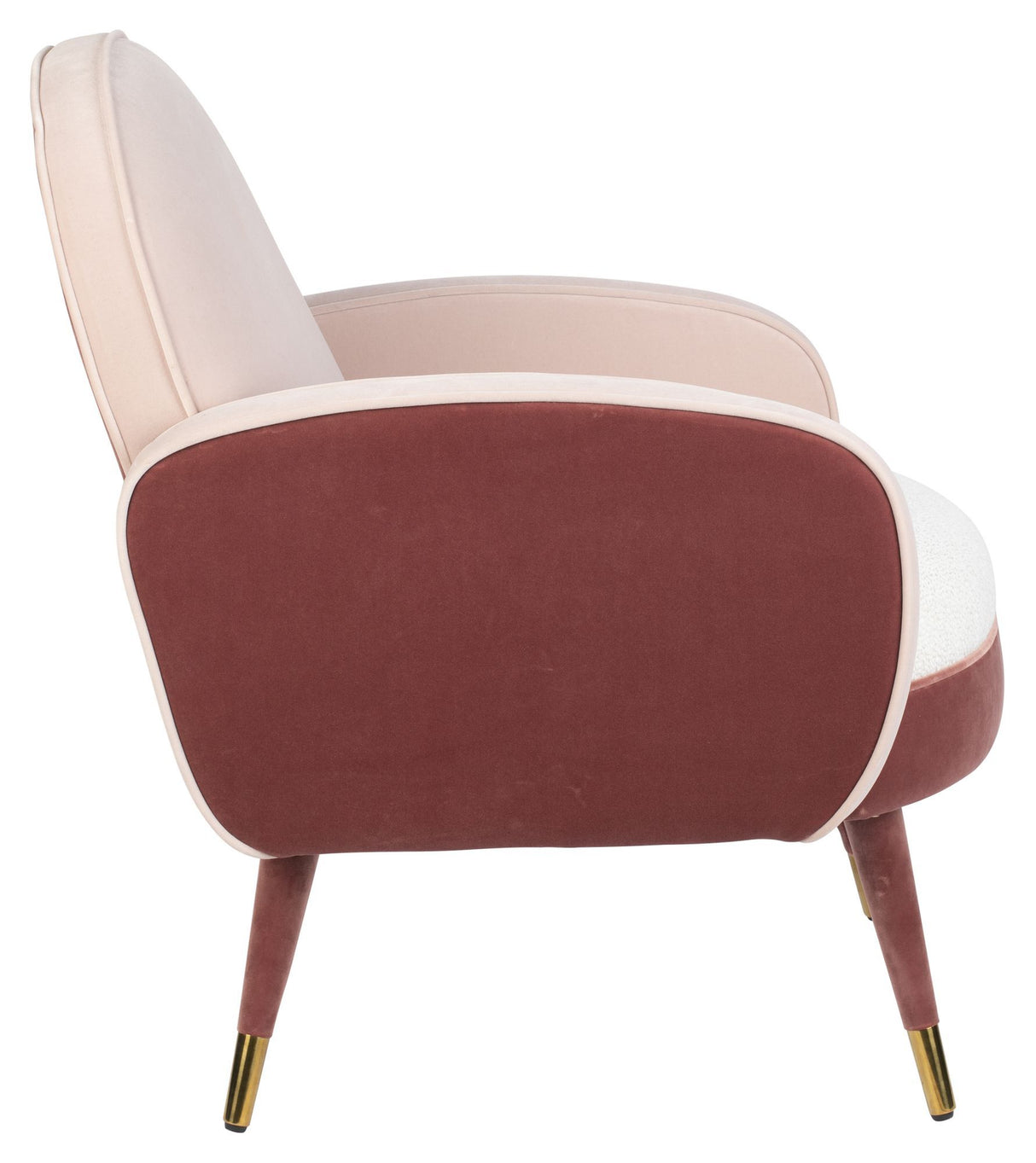 Zuiver Sam Loungestol - Velour Pink/Hvid - Unoliving.com