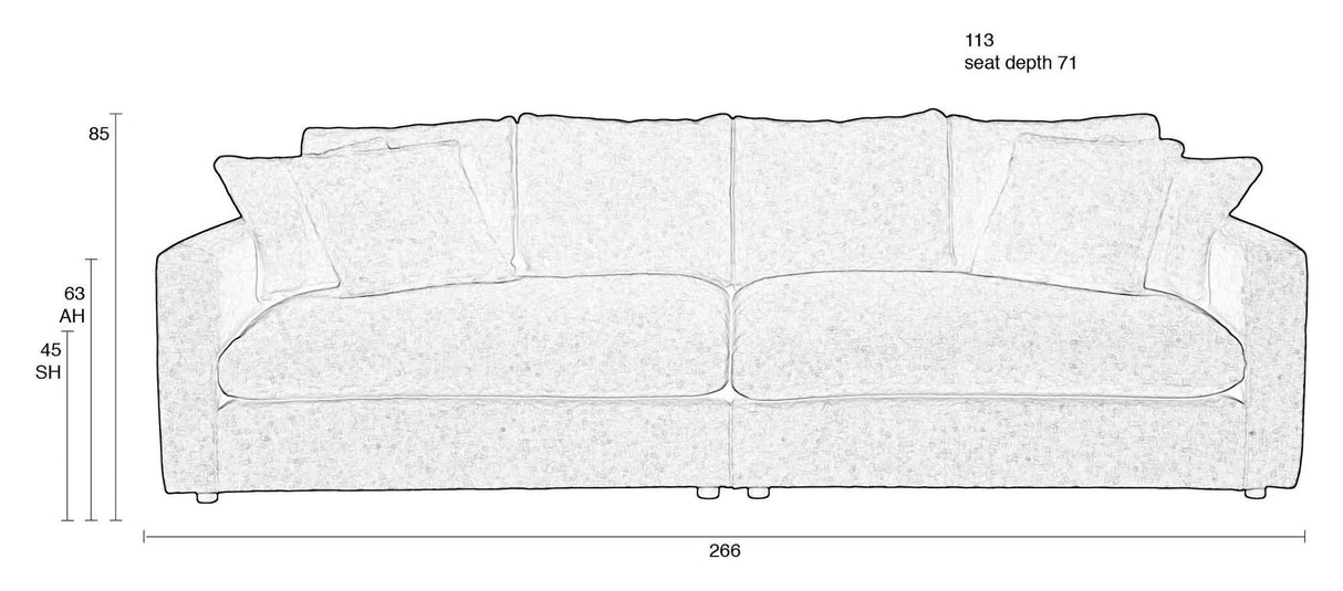 Zuiver Sense 3-pers. Sofa - Nature Soft - Unoliving.com