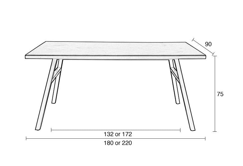 Zuiver Seth Spisebord 180x90 - Sort/natur - Unoliving.com