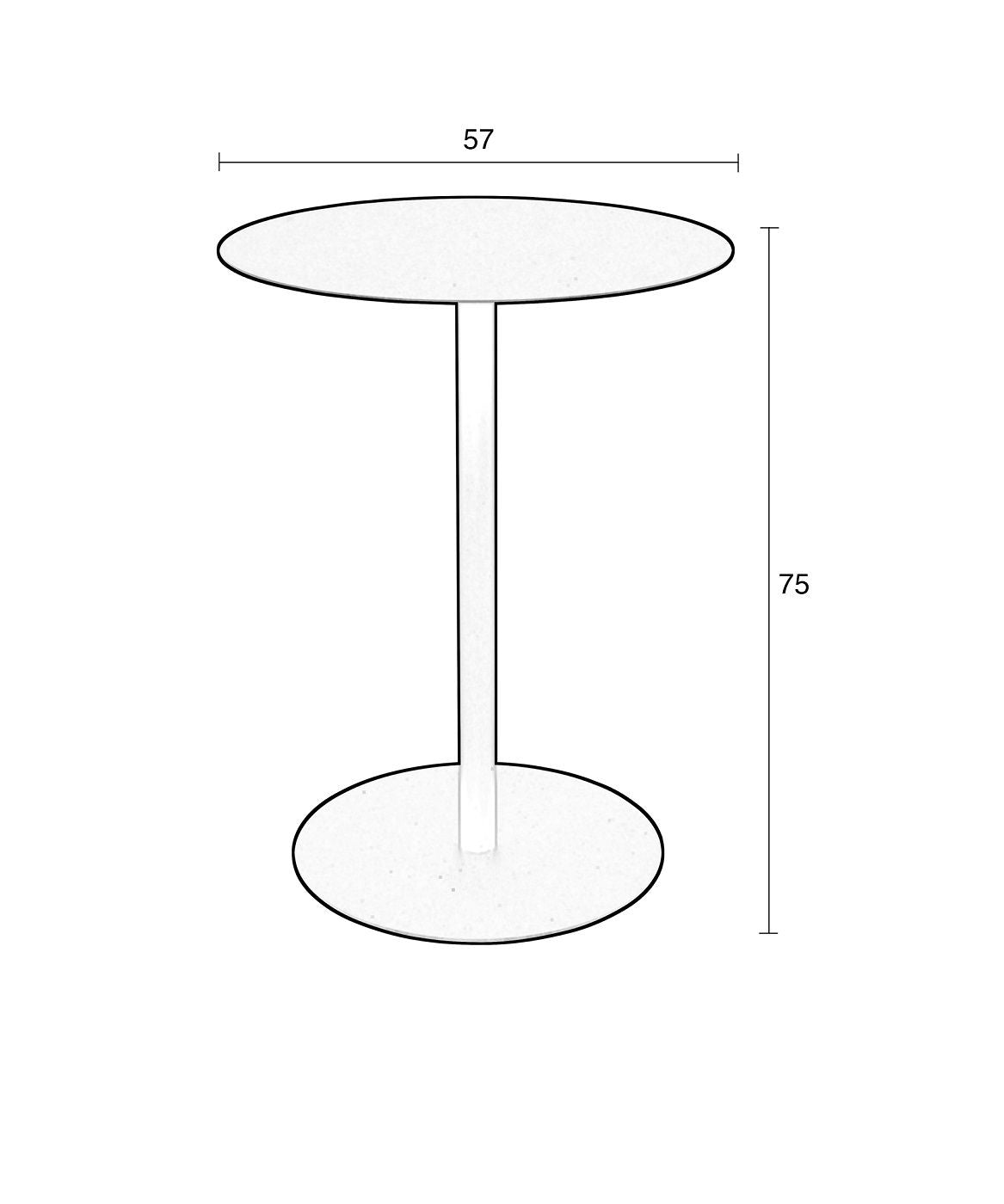 Zuiver Snow Bistrobord - Sort, Ø57 - Unoliving.com