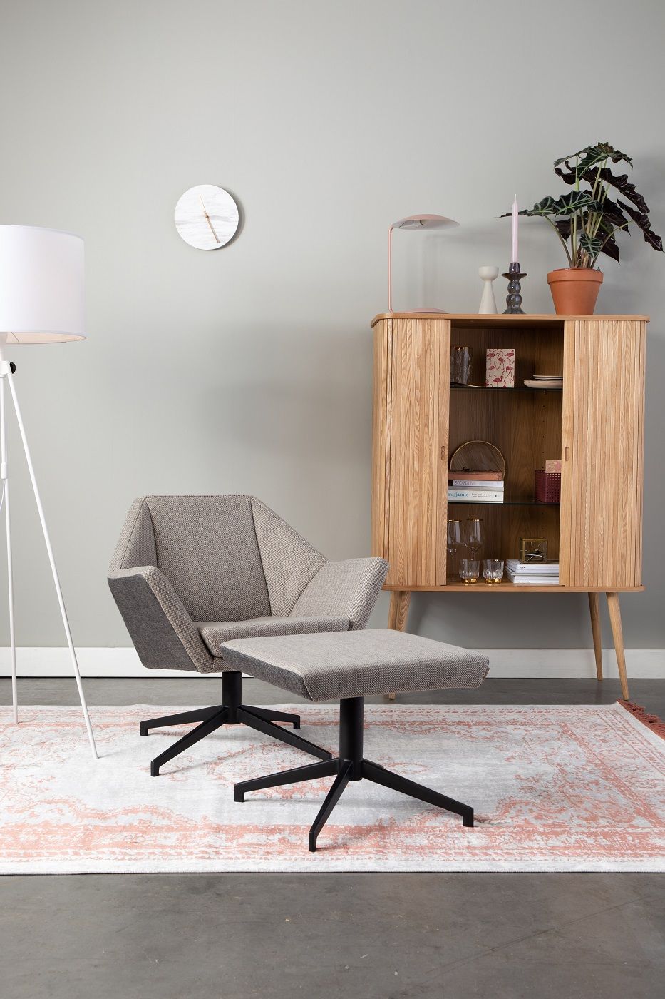 Zuiver Uncle Jesse Loungestol - Grå/Beige - Unoliving.com