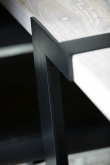 Rustic Spisebord 100x290 - hvidolieret eg og sort