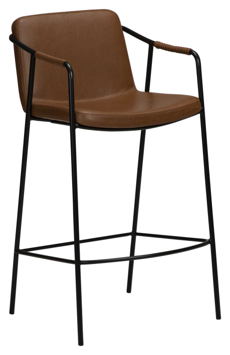 boto-counter-stool-vintage-lysebrun-kunstlaeder-m-sort-ben-sh-67cm