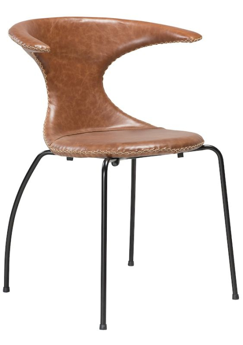 flair-spisebordsstol-brun-laeder-sort