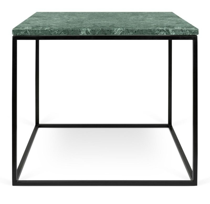 Temahome Gleam Sidebord - Grøn marmor, sort 50 cm