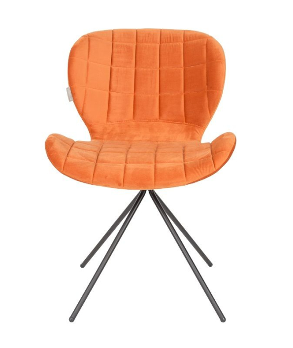 zuiver-omg-spisebordsstol-orange-velour