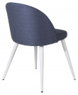Velvet Spisebordsstol, Blå, Hvide metalben