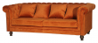 Velvet 3-pers. Sofa, Rusty Orange Velour
