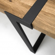 Rustic Spisebord - 100x290 - Eg og sort metal