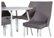Leone Spisebordsstol, Grå, Hvide metalben
