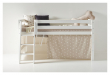 Hoppekids Premium Halvhøj seng, Hvid, Beige, 90x200