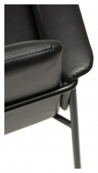 Danform Vale Spisebordsstol m. arm, vintage sort kunstlæder